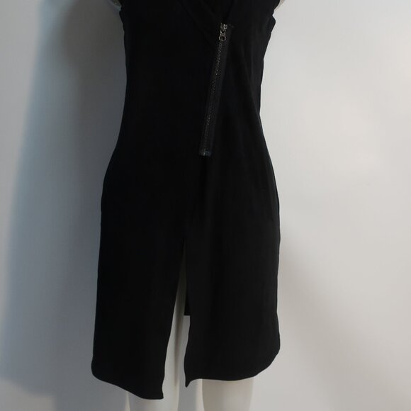 NWT Womens 209 wst 38 New York Black Faux Suede Long Semi Zip Vest/Dress XS - Picture 3 of 8